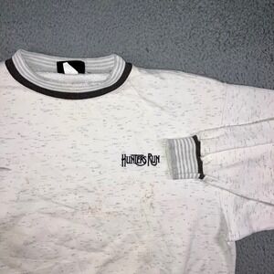90S Vtg Hunters Run Sweatshirt Men 2XL Gray Thrashed Baggy y2k Gorpcore Grunge‎
